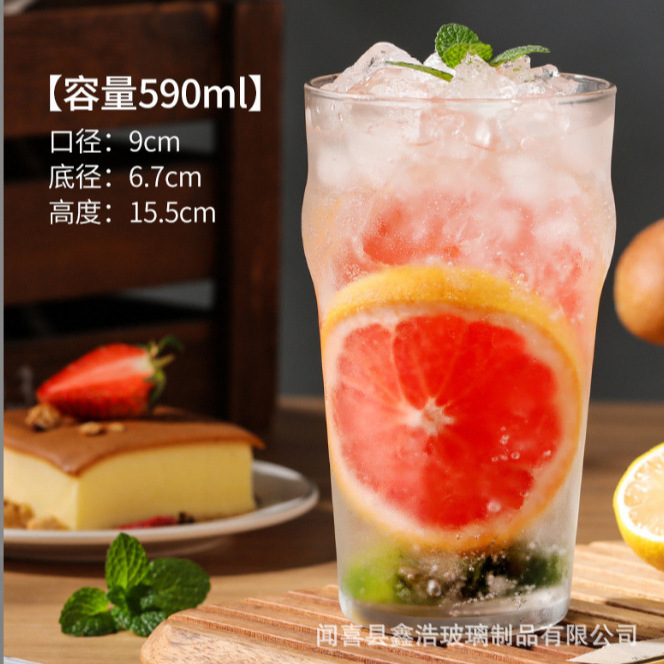 Libby glass cups, milk tea, juice drinks, creative bars, British craft beer mugs, IPA pint cups wholesale Specification drawing