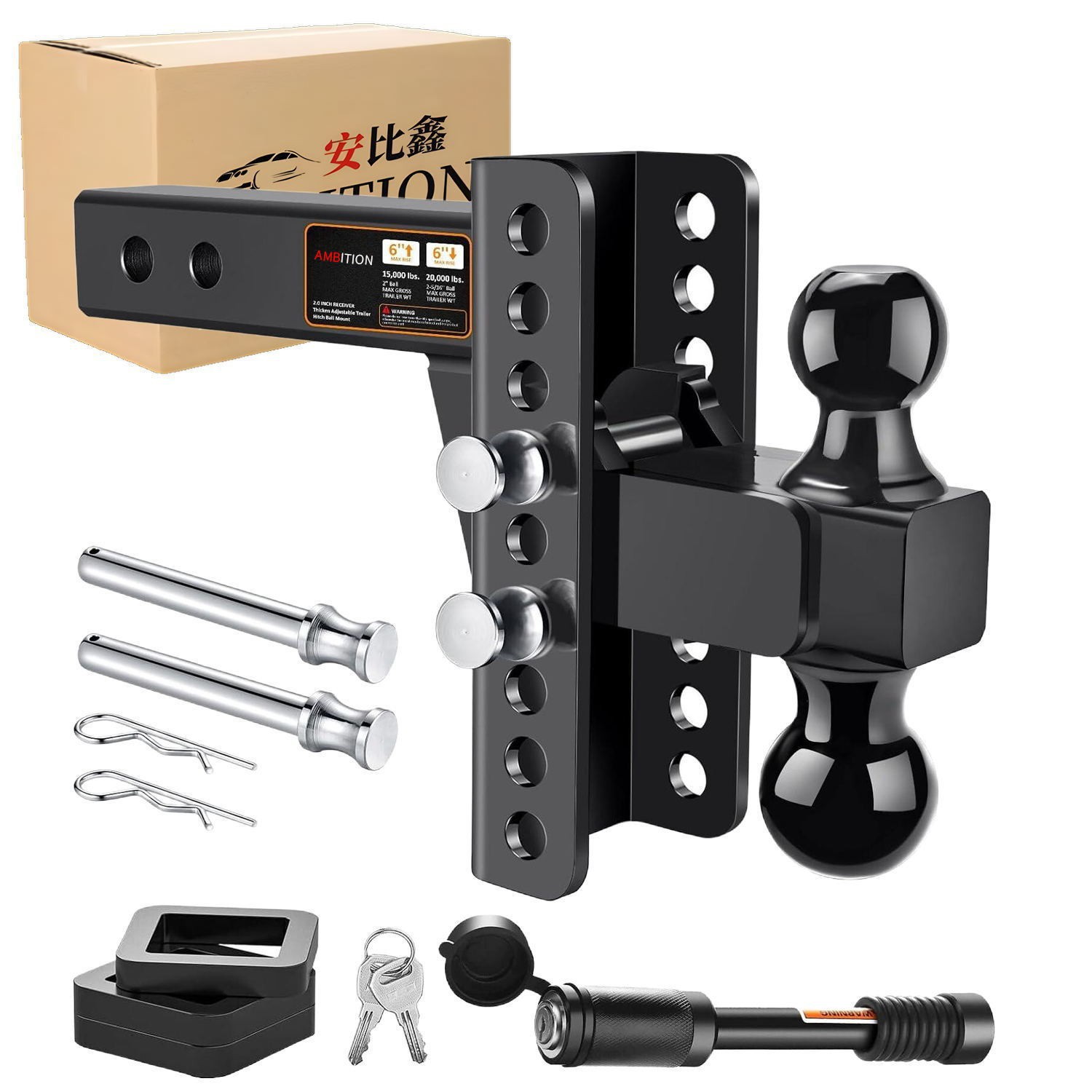 The source factory's adjustable trailer arm hook is suitable for 2.5-inch receivers and shockproof towing hooks details Picture