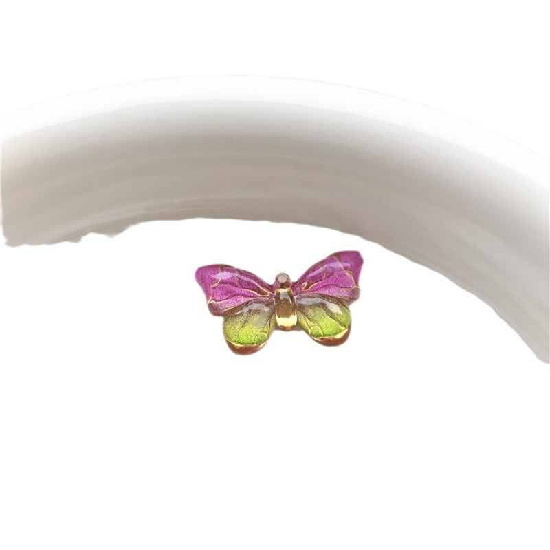 Cross-border gilded acrylic butterfly jewelry accessories, necklaces, pendants, earrings accessories, diy colorful butterfly pendants Item Picture