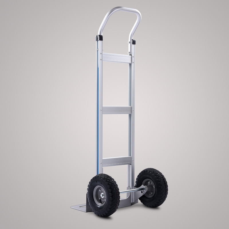 Aluminum alloy tiger cart, double-wheel, two-wheel handcart, construction site transport truck, building warehouse truck, two-wheel hand-pushed transport vehicle Specification drawing