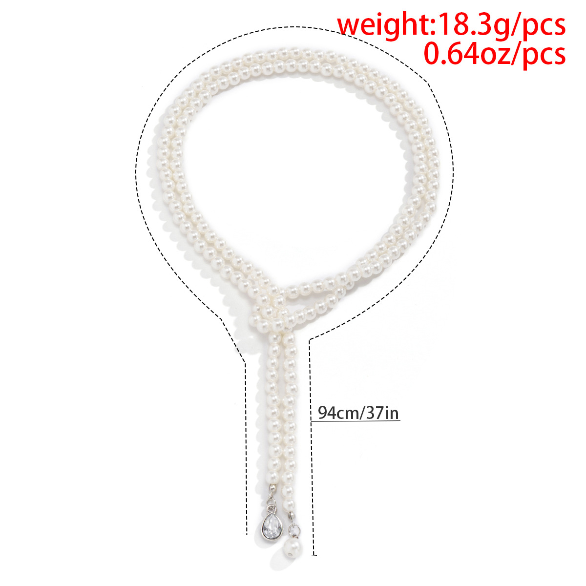 European and American cross-border jewelry, retro imitation pearl water drop diamond pendant, collarbone necklace, elegant beaded woven double-layer necklace Application Scenario