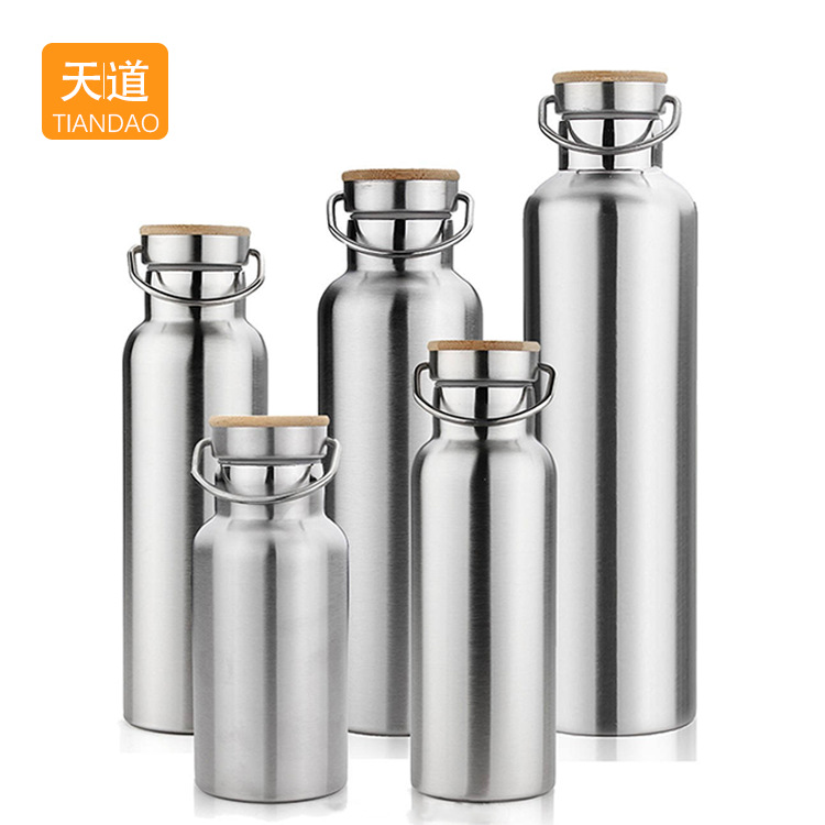Cross-border double-layer vacuum stainless steel insulated cup, double-lid portable travel kettle, large-capacity outdoor sports water kettle full figure