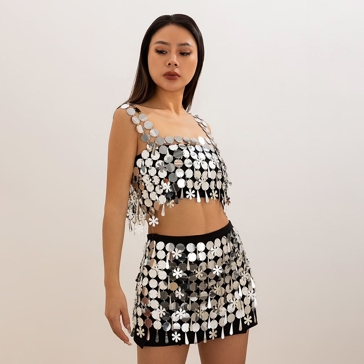 European and American cross-border accessories, Amazon cyberpunk nightclub style sexy slimming backpacker dress Body Chain details Picture