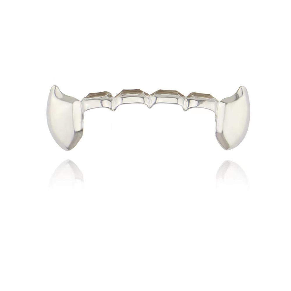 European and American hiphop glossy hip-hop braces, single pointed braces, decorative small tiger teeth sets, Vampire gold braces Item Picture