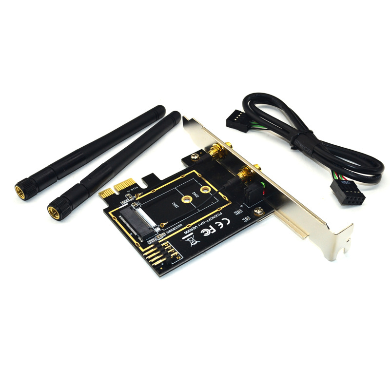 PCI-E to NGFF M.2 WIFI Wireless module adapter KEY-E WIFI wireless network card Bluetooth adapter card Specification drawing