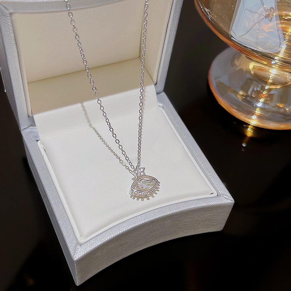 The lively angel's Eye zircon necklace, a versatile and sweet diamond pendant for dancing, and a personalized collarbone chain accessory Specification drawing