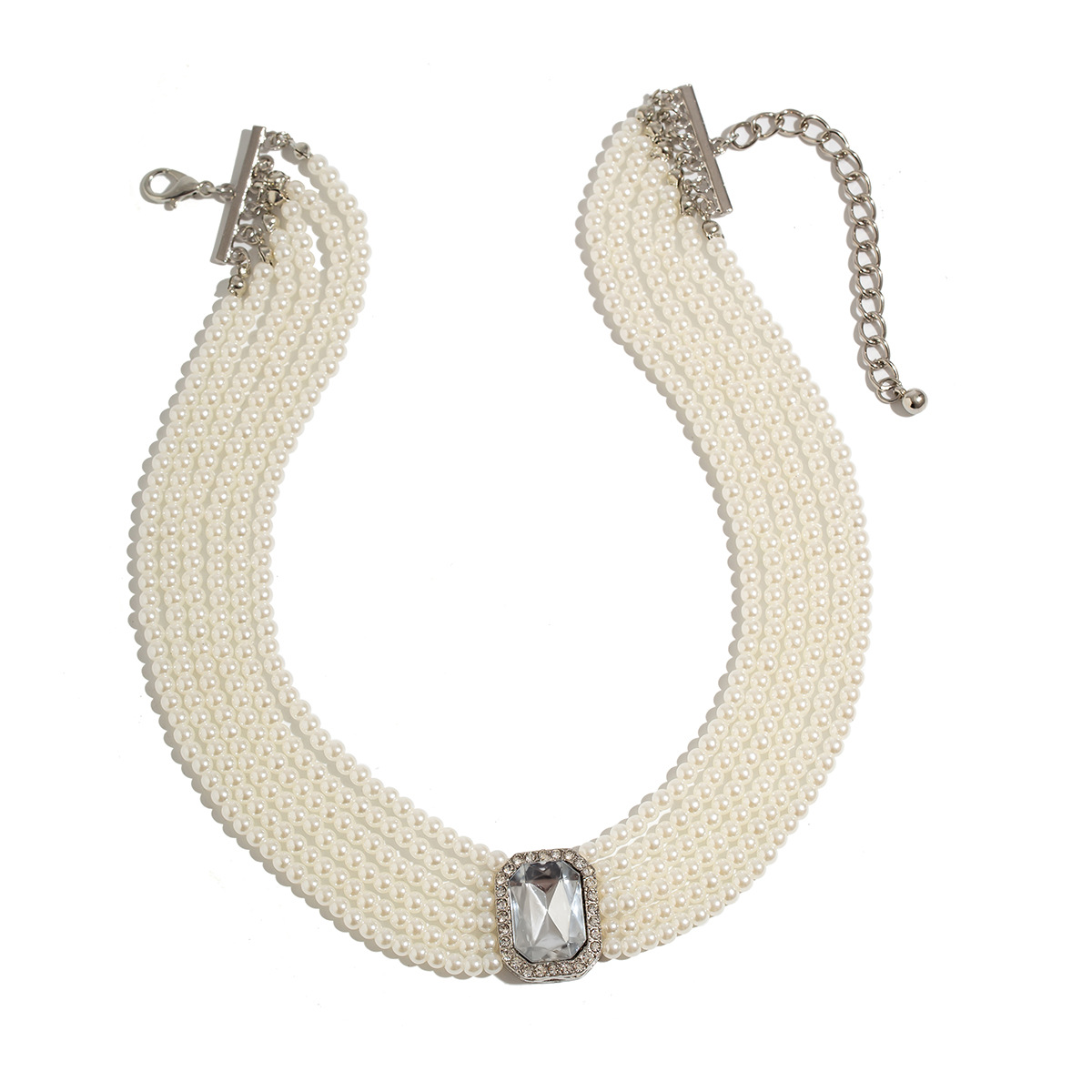European and American cross-border jewelry retro baroque court style light luxury elegant multi-layer diamond-encrusted necklace necklace Item Picture