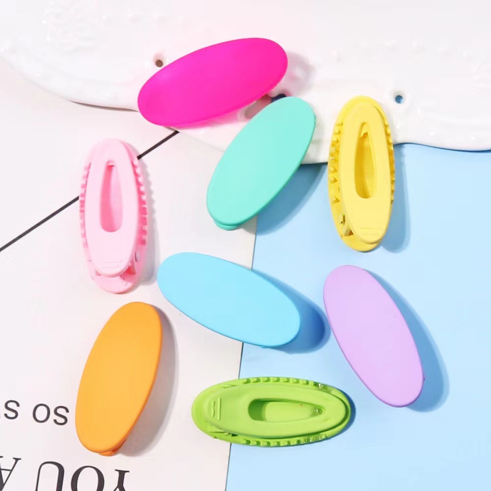 Korean version of ins children's hair clips, DIY oval duckbill clips, broken bangs clips, macaron hair clips details Picture