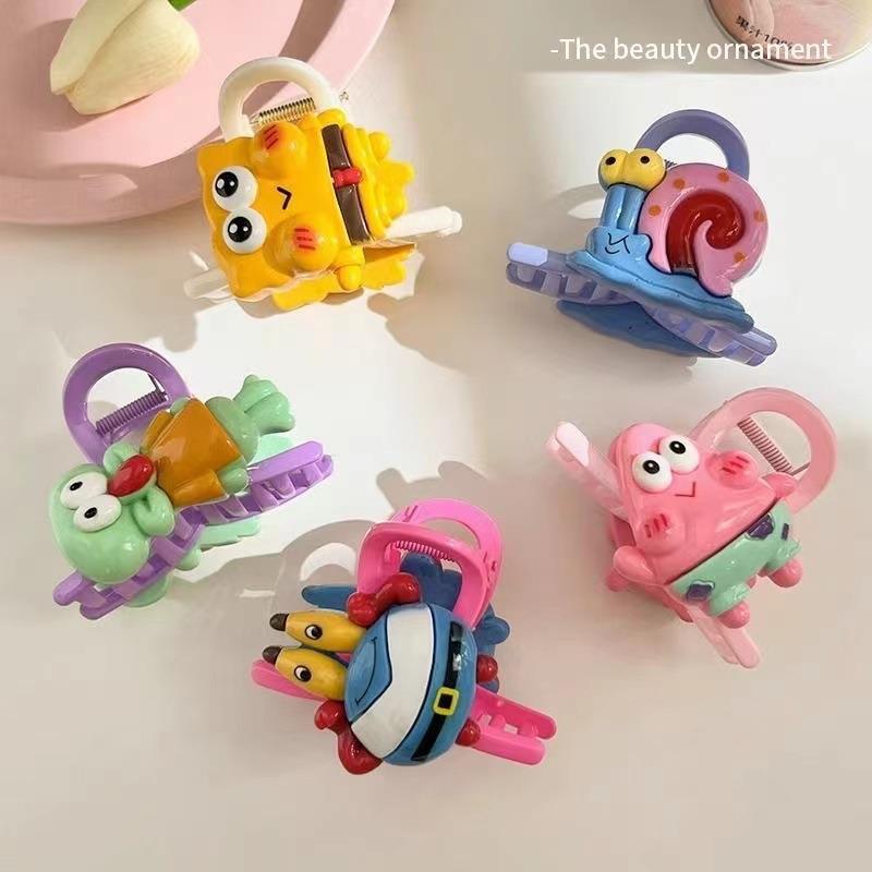 Cartoon SpongeBob SquarePants Patrick's Big Star hair clip, short hair grabber, student 2025 new style, back of the head updo shark clip full figure