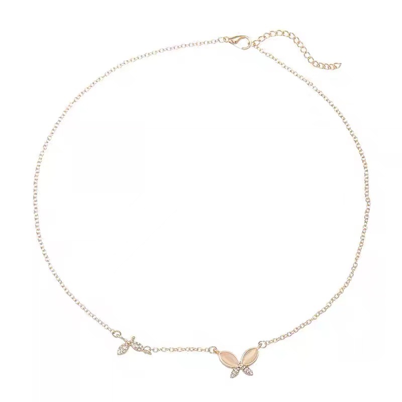 Super fairy necklace butterfly diamond necklace 2023 New style women's Instagram trendy collarbone chain light luxury niche decorative necklace Item Picture