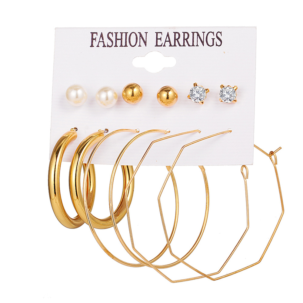 Korean jewelry world AliExpress cross-border Bohemian-style English letter retro butterfly woven round set earrings Item Picture