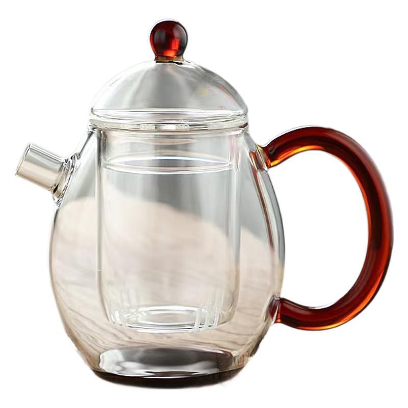 Glass teapot, dragon egg teapot, mini small single teapot, single-person high borosilicate teapot, transparent Gongfu tea set Item Picture