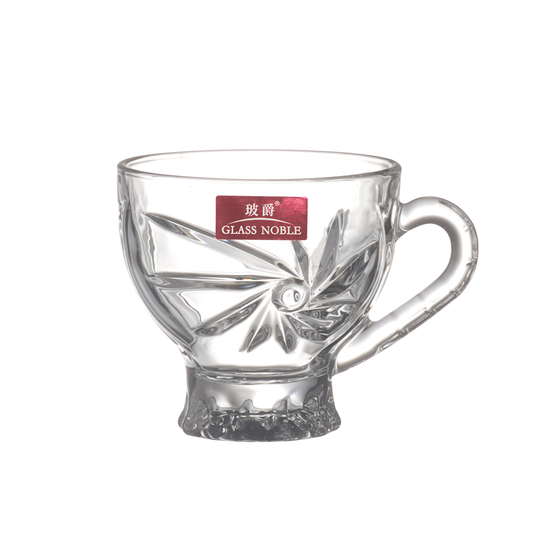 Household hand-held glass cups, multi-functional cold and hot water cups, commercial high-temperature resistant flower tea cups, beverage milk cups Item Picture