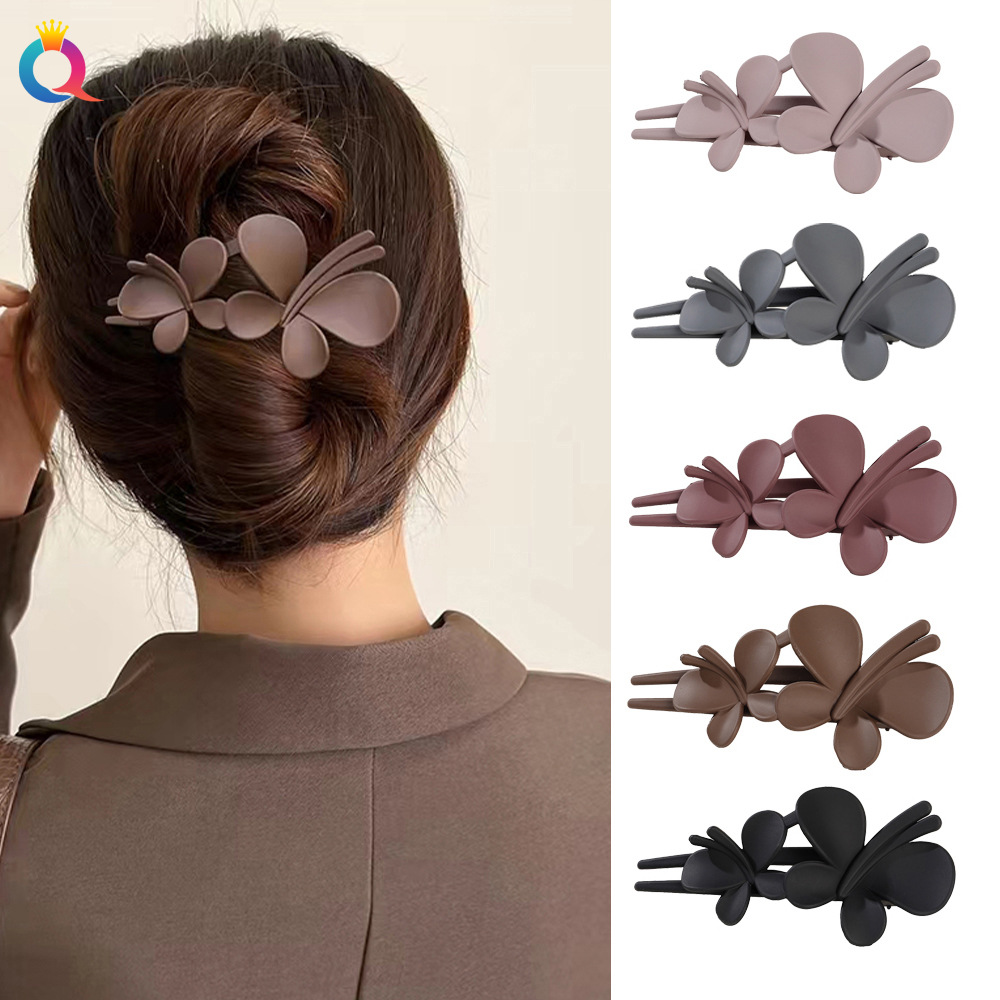 Qiyue matte hair clips, large butterfly and duck bill clips, ins high-end style ponytail scratch clips, Korean style hair accessories and headwear wholesale Specification drawing