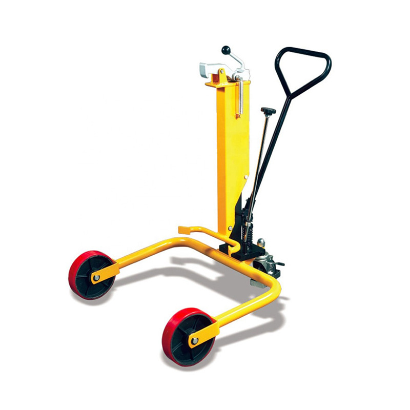 Light-duty hand-pushed hydraulic oil drum truck, warehouse stacker, foot-operated lifting steel oil drum transporter, cross-border Item Picture