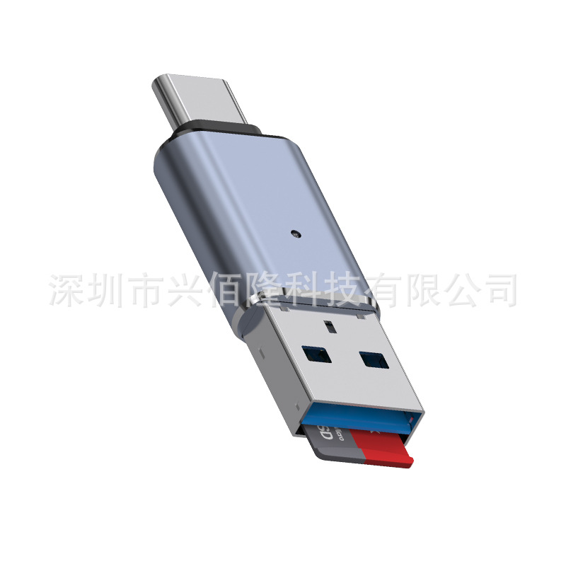 The USB3.0 2-in-1 OTG card reader is a multi-functional universal card reader for Apple Type-C and Android TF cards Application Scenario