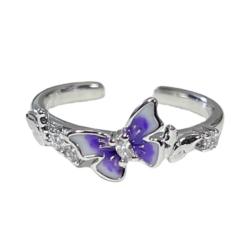 The popular European and American style accessories, the simple taro purple enamel ring for women, the exquisite and high-end sweet ring, are bestsellers Item Picture