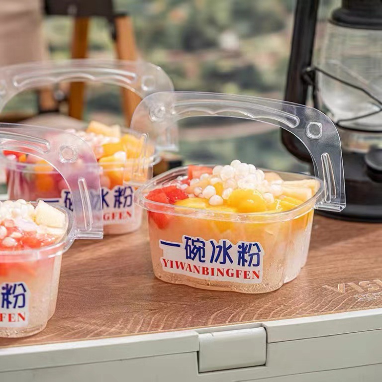Ice powder packaging boxes, disposable special bowls for desserts, coconut jelly, fruit scoop, taro paste buckets, packaging boxes, for street vendors details Picture