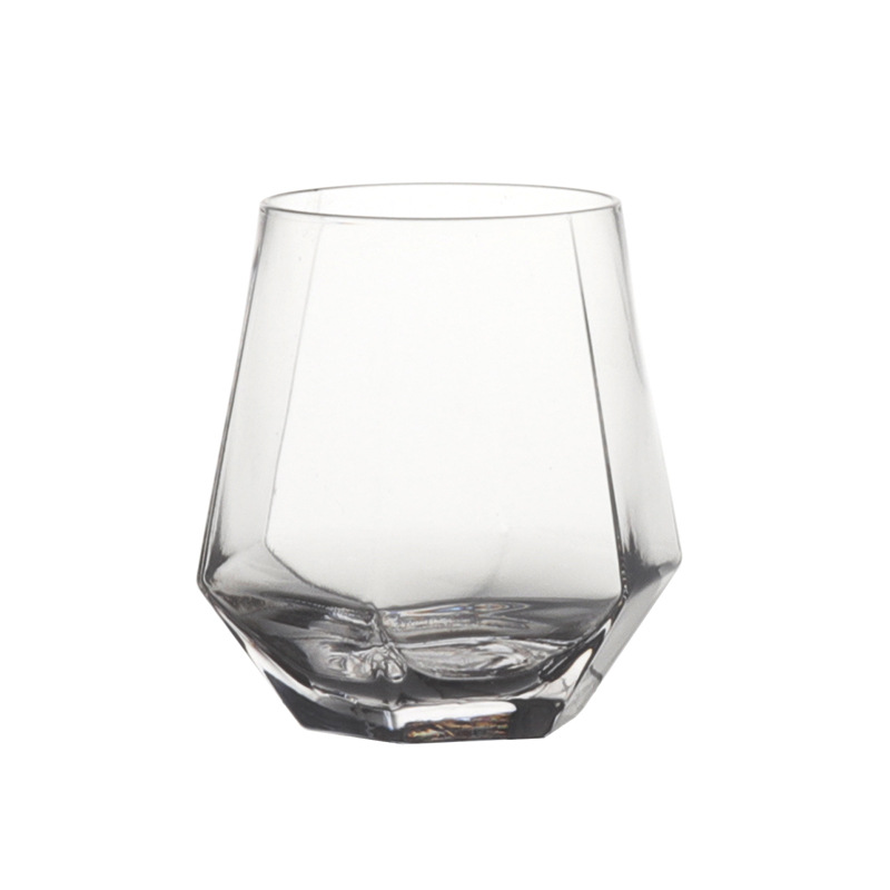 Wholesale of creative octagonal glass crystal glass whisky wine glasses, household glass water cups, restaurant commercial beverage cups Item Picture
