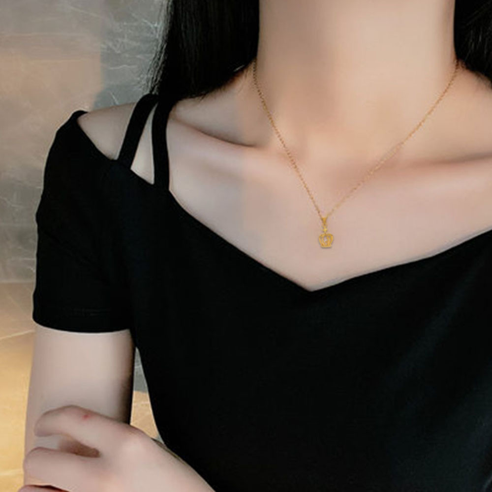 Three-dimensional small lantern necklace, titanium steel women's niche design sense, elegant and versatile collarbone chain, light luxury and fashionable necklace accessory Specification drawing