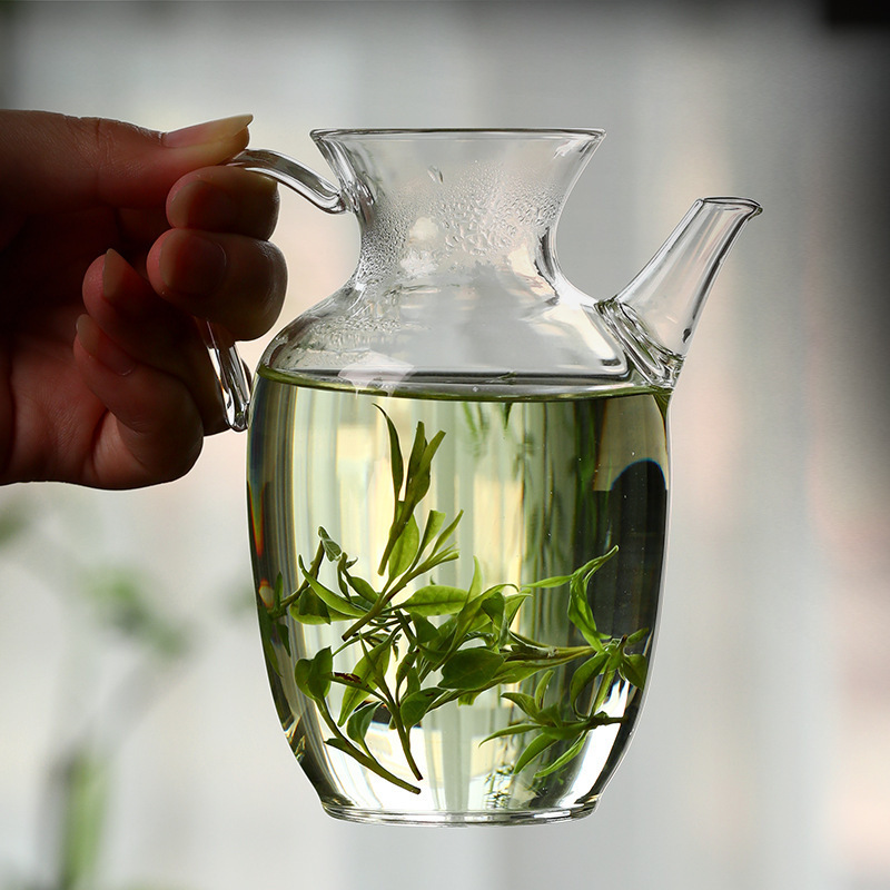 Special tea sets for high borosilicate glass teapots in the style of the Song Dynasty, thickened and heat-resistant office tea brewing utensils full figure