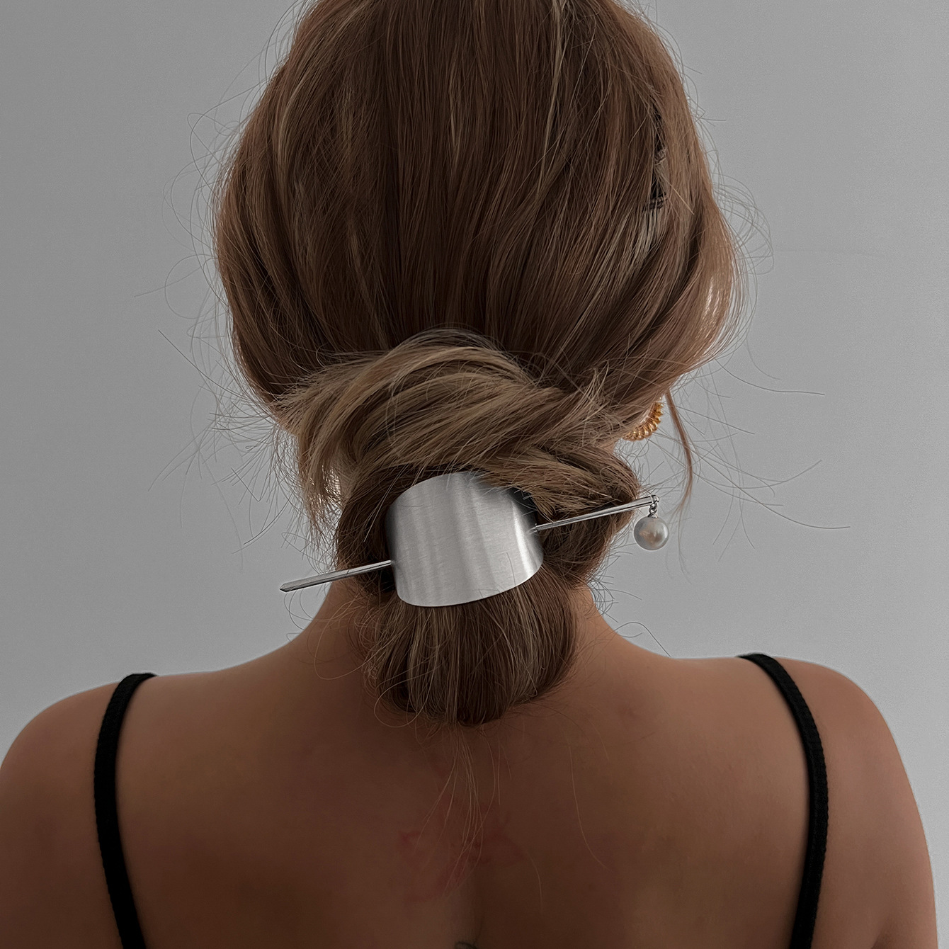 New Chinese-style high-end hair accessory Hairpin, cross-border bestseller updo headwear, new alloy pearl hairpin Specification drawing