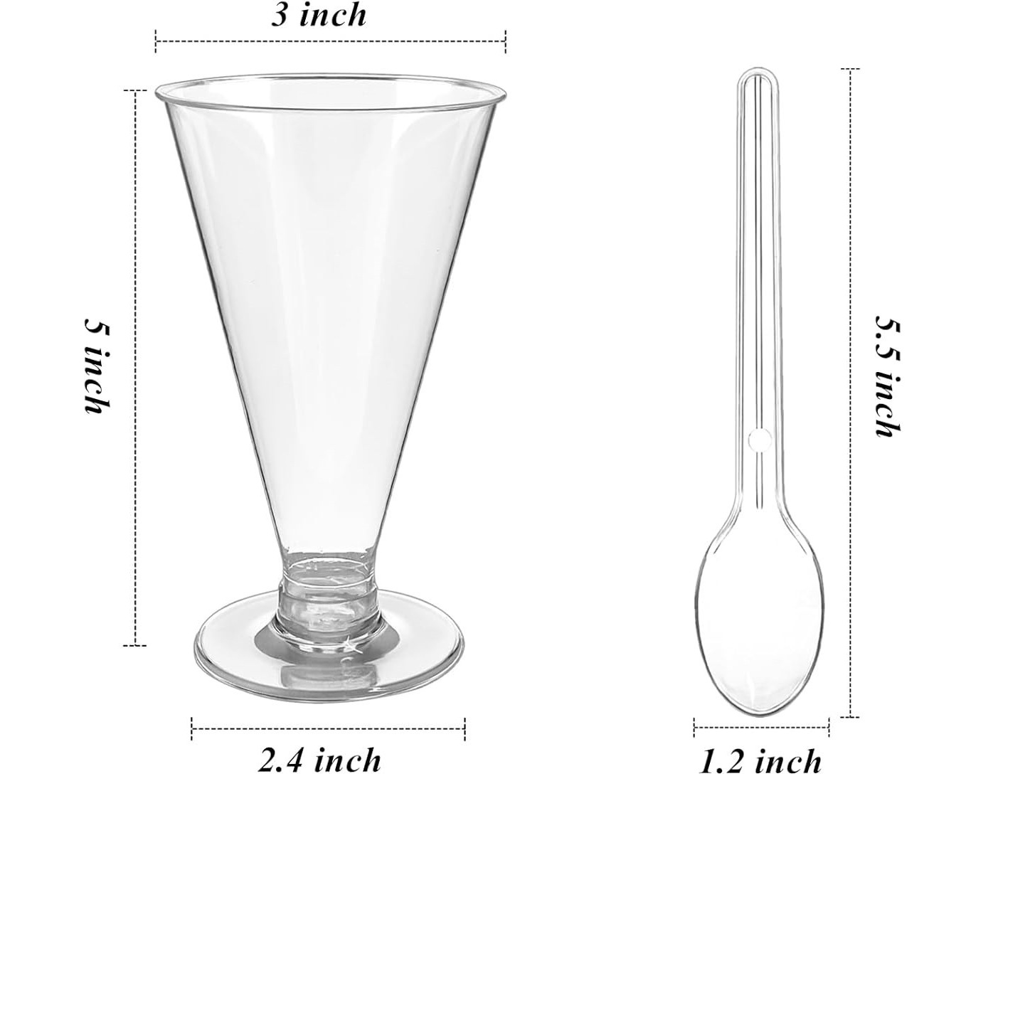 Wholesale 170ML disposable high-footed dessert cups, ps plastic pudding cups, birthday, wedding, party and dessert cups details Picture