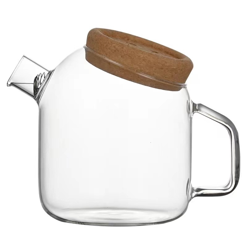Nordic high-temperature resistant high borosilicate glass boiling water teapot, cute household flower and fruit teapot, large capacity, simple tea set Item Picture