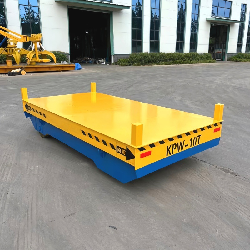 The trackless electric flat car comes in various tonnage sizes and can be positioned by AGV for goods handling. It is an intelligent flat car with a capacity of 5 tons and 3 tons Application Scenario