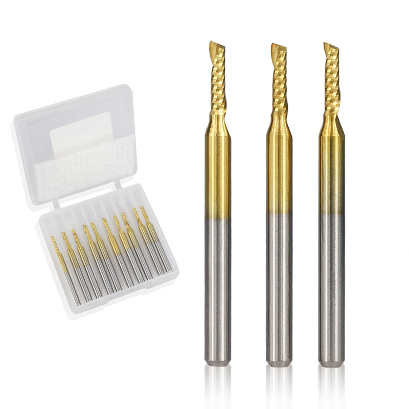 A hot-selling titanium-coated single-edge helical milling cutter with a handle diameter of 3.175mm for tungsten steel engraving on cross-border e-commerce platform ebay Item Picture