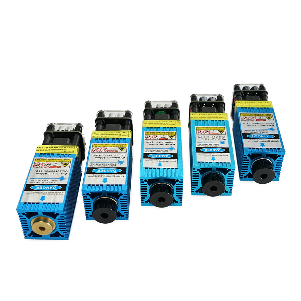 Blue light 450nm 0.5W, 2.5W, 3.5W, 5.5W, 15W high-power laser module engraving machine laser head details Picture