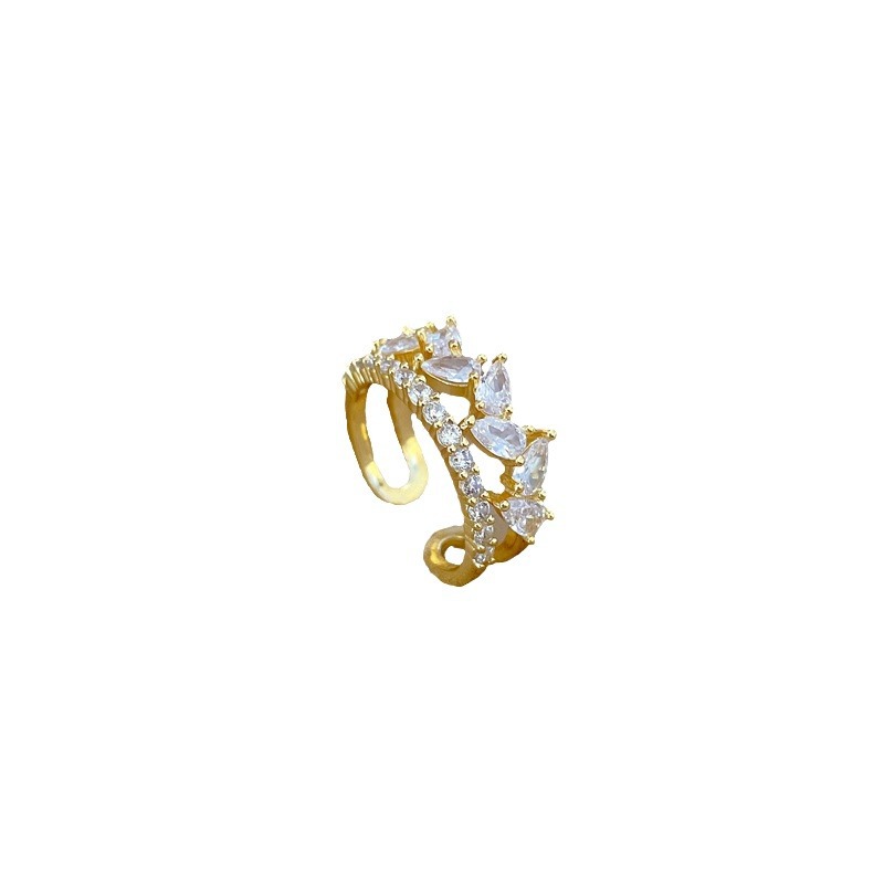 【 Real Gold 】 Water-drop-filled zirconium wedding ring, adjustable ring opening, simple jewelry, Japanese-style ring couple rings Item Picture
