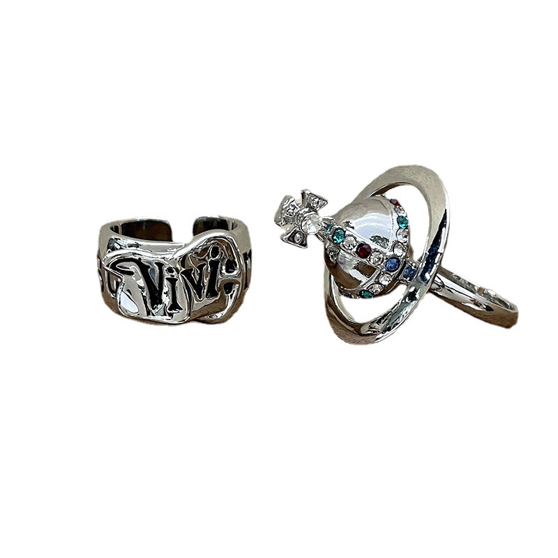 A super cool wide-face belt buckle design with a drop glaze open ring, featuring a trendy dark style and a heavy heavy Saturn index finger ring Item Picture