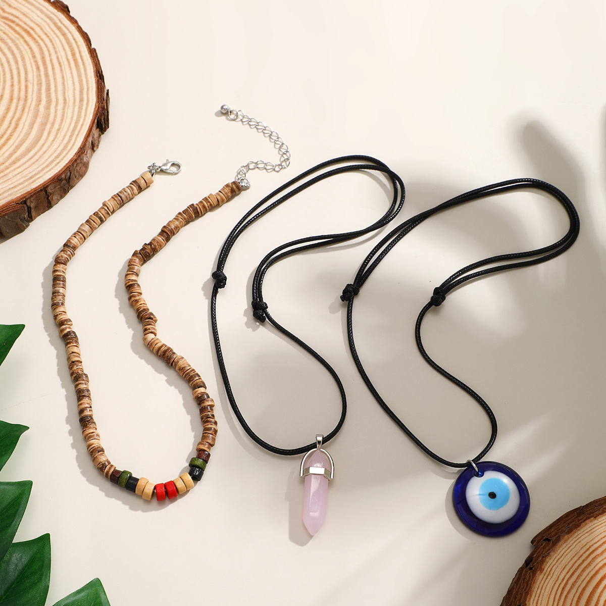 European and American cross-border blue devil eyes necklace millennium style y2k vacation wax thread bejeweled necklace accessory for women Application Scenario