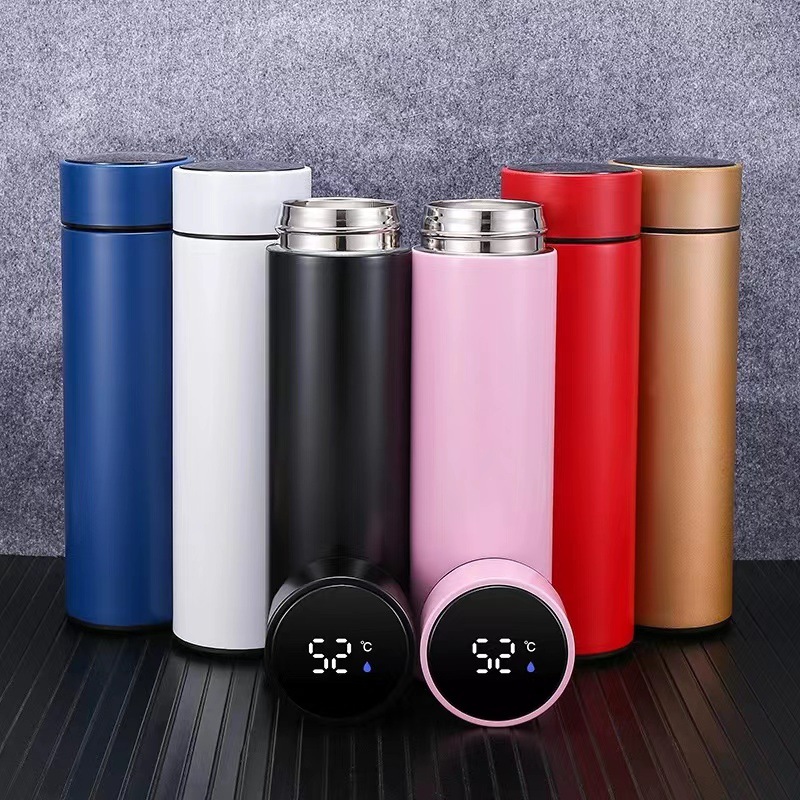 Smart temperature-measuring insulated cups with LED touch temperature display, 304 stainless steel vacuum cups for business wholesale Specification drawing