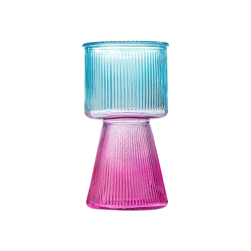 Colorful new glass vase, simple dried flower decoration, flower arrangement, origami vase Item Picture
