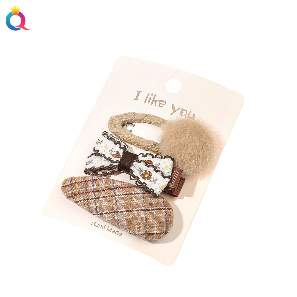 Qiyue Cross-border Bow Hair Clip, fabric hair clip, no damage to hair, side bangs clip, broken hair, bb clip accessories wholesale Item Picture
