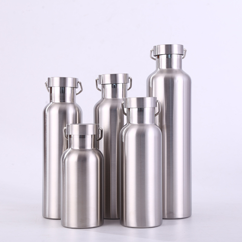 The new portable American-style large-mouth sports water bottle is selling well. It is a large-capacity all-steel lid insulated water bottle for keeping warm and cold while cycling Specification drawing