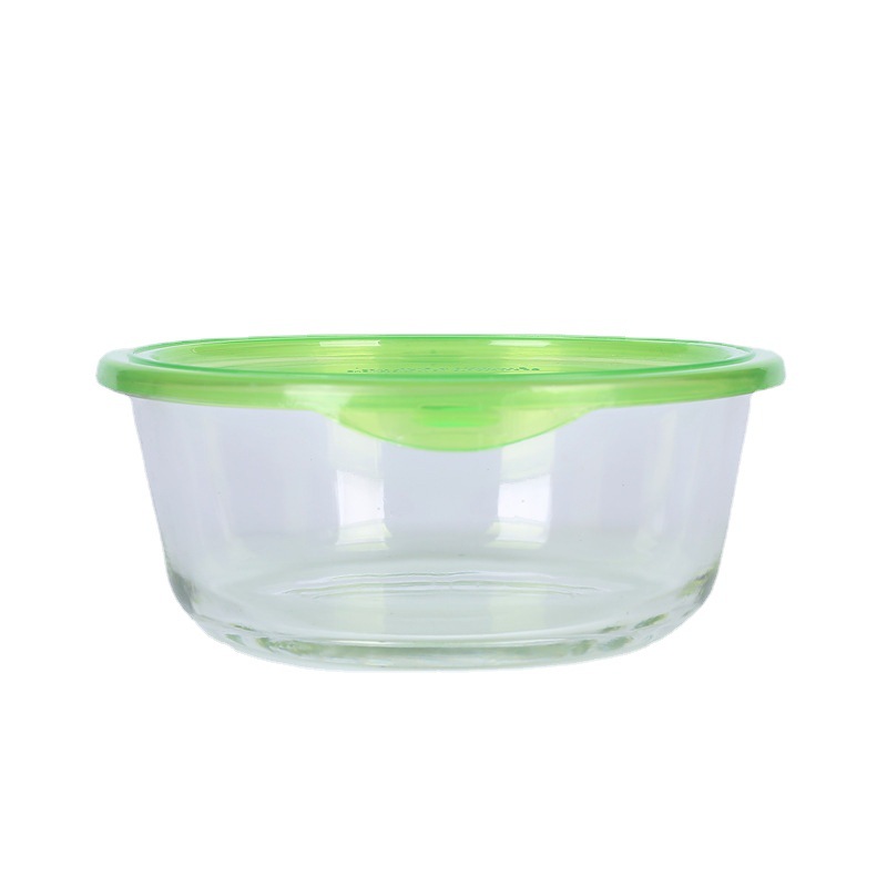 Three-piece glass food storage bowl set, creative covered food storage box, sealed kitchen glass lunch box set, for microwave oven Item Picture