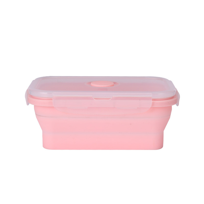 Creative food-grade silicone folding lunch box, microwave and refrigerator preservation box, plate, portable lunch box Item Picture