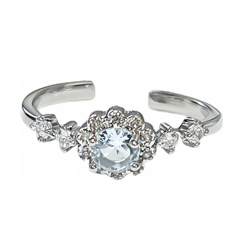 Korean-style simple, light luxury and high-end, slightly inlaid zircon butterfly opening ring, a unique and cold quality index finger ring for women Item Picture