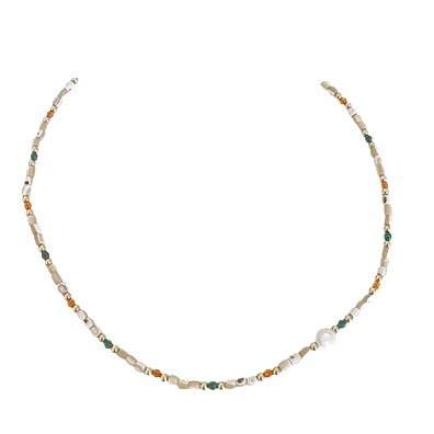 Malachite shell necklace, non-fading women's summer feel dopamine collarbone chain beads wholesale necklace accessories Item Picture