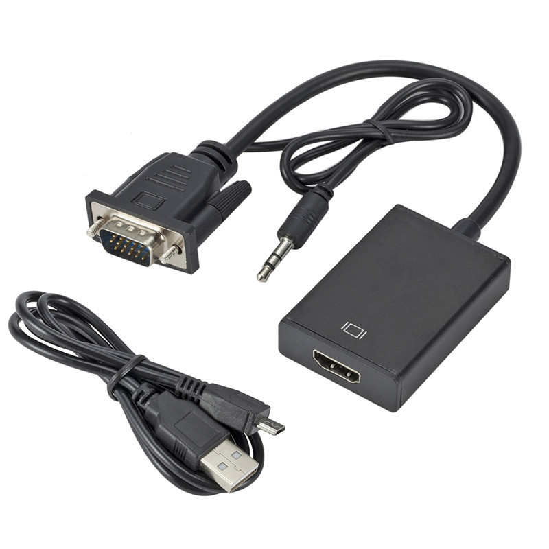 VGA to HDtv with audio converter, VGA public to HDtv female high-definition connection cable, computer to TV full figure