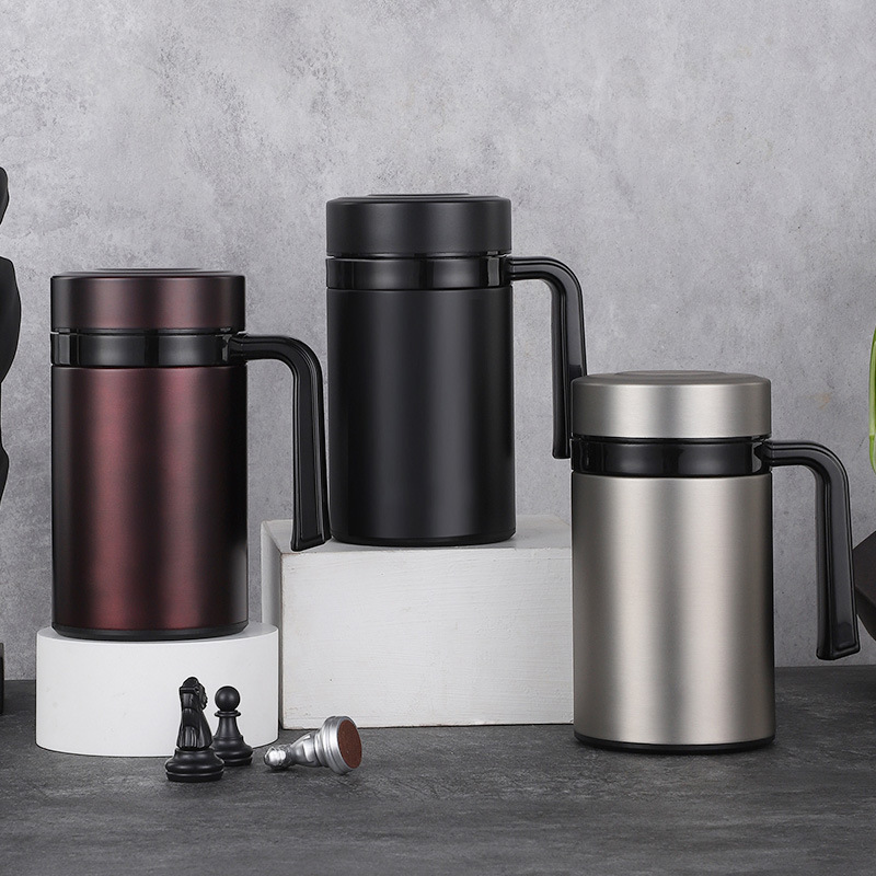 Wholesale high-end 316 stainless steel office cups, business gifts, insulated cups, tea-water separation cups, large-capacity tea brewing cups Specification drawing
