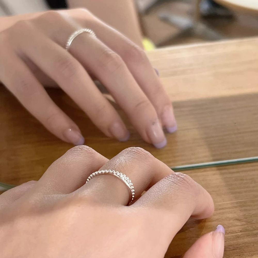 Minimalist cross-line ring for women, pure silver s925, Japanese and Korean fashion, exquisite and cold style ring with adjustable opening details Picture