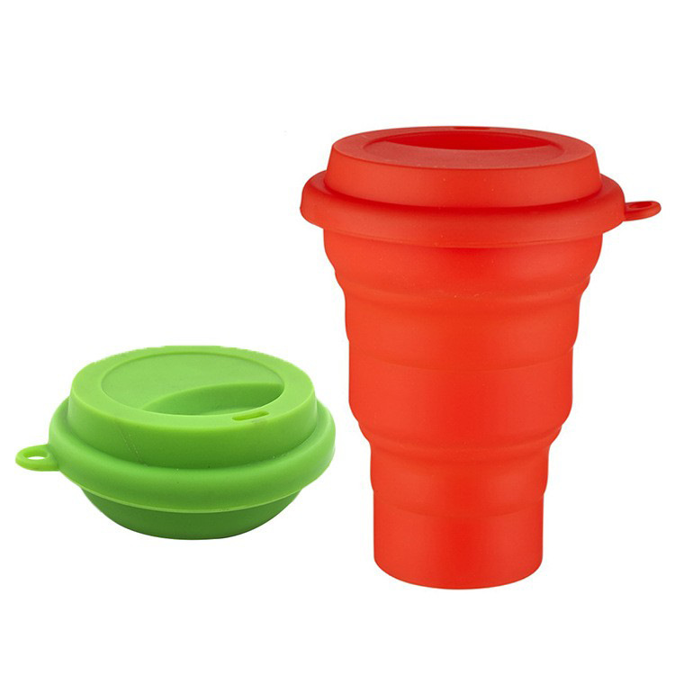Creative portable silicone folding cup, outdoor gift, business silicone water cup, food-grade telescopic folding water bottle details Picture