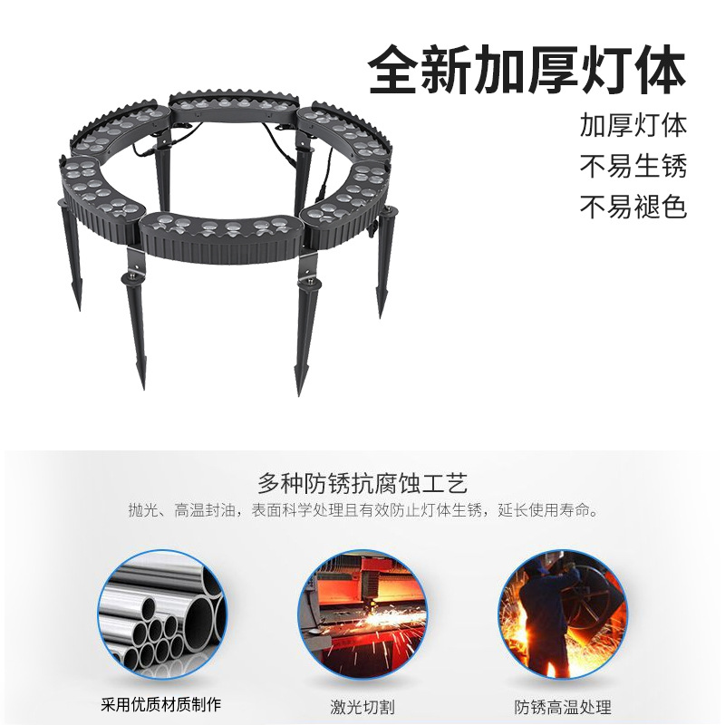 Anti-glare LED tree-hugging light, circular telescopic device, tree-hugging light, outdoor waterproof circular tree-illuminating light, spotlight, ground plug light Specification drawing
