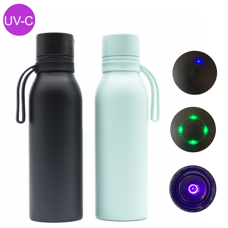 Ultraviolet sterilization water cup, intelligent uv disinfection, 304 stainless steel insulated cup, outdoor sports water bottle temperature measurement Specification drawing