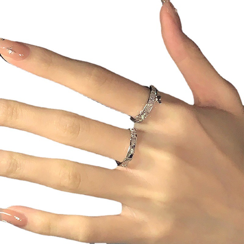 Exquisite three-dimensional butterfly zircon stacked band ring, a popular Korean Instagram trendy adjustable opening ring bracelet Item Picture