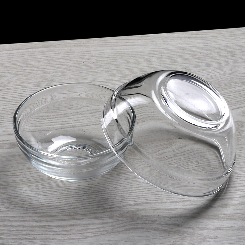 Wholesale of transparent glass salad bowls, hotel tea bowls, rice cake bowls, pudding dessert bowls, small essential oil mask bowls Specification drawing
